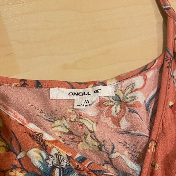 O’Neill Rust Orange Floral Wrap Midi Dress Size Medium - Picture 5 of 6